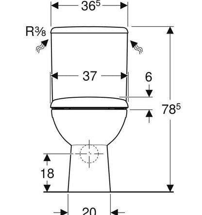 Pack WC au sol Rimfree SH Renova  avec abattant fermeture ralentie et déclipsable (SH) Réf. 501.755.00.1